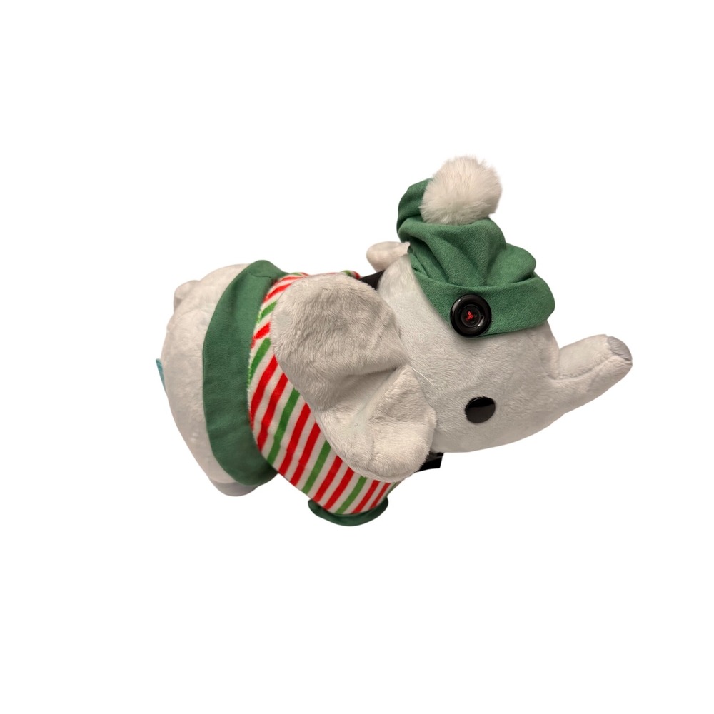 Cute Elephant Plush Toy Christmas Hat Scarf Outfit Stuffed Animal Gift‎ - Picture 3 of 9
